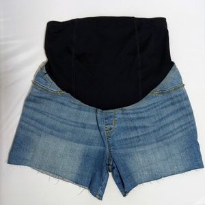 Isabel Maternity jean midi shorts